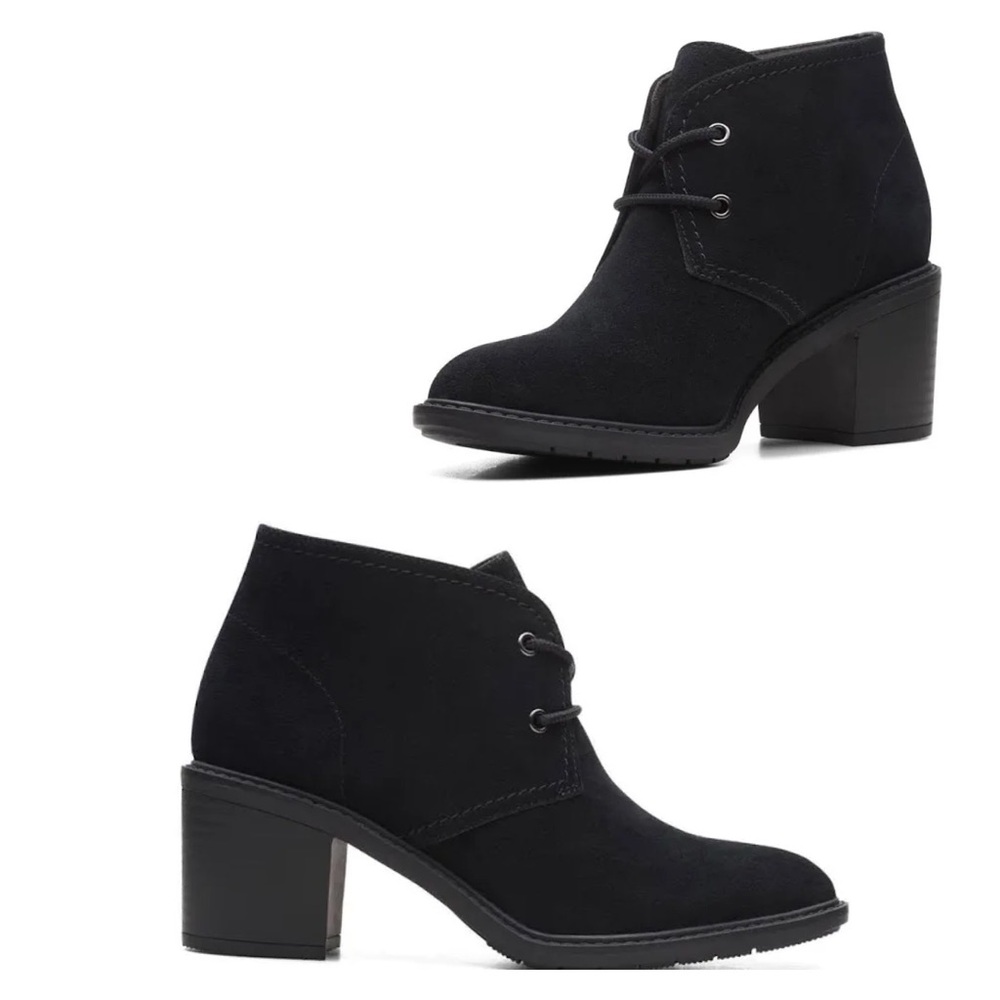 Clarks Scene Lace Boot Black Suede Boot casual classic comfy winter fall outdoor
